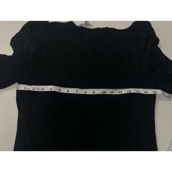 Neiman Marcus The Cashmere Collection Black Silk Long Sleeve (L) Career Classy - Picture 6 of 15